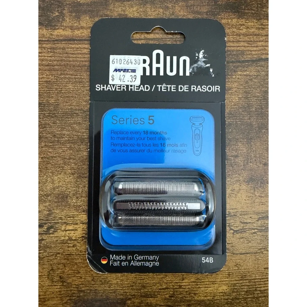 Braun Series 5 54B Replacement Shaver Head Foil and Cutter Cassette Silver NEW